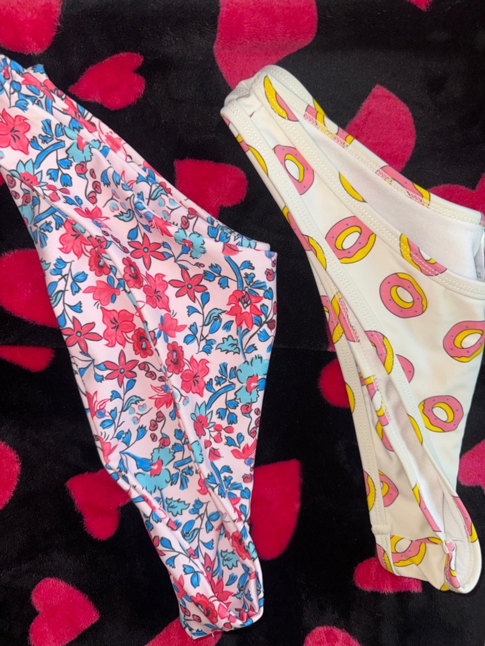 Women’s' Pink Floral & White Pink Donut Print Bikini Bottoms - Pair of Bottom’s